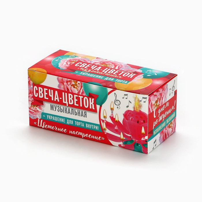 Свеча для торта музыкальная &laquo;Тюльпан&raquo;, розовая