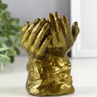 Фигура гипс "Младенец в руках Бога" 11х8 см, латунь