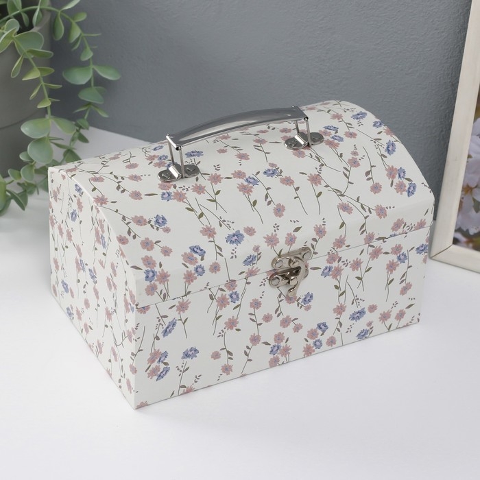 Шкатулка картон сундучок Шкатулка картон сундучок "Нежные цветы" набор 3 шт 26х18х16,5 24х16х14,5 22х14х12,7 см