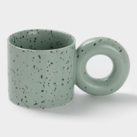 Кружка &laquo;Бублик&raquo;, 300 мл, 16&times;8.8&times;8 см, серо-зеленый в крапинку