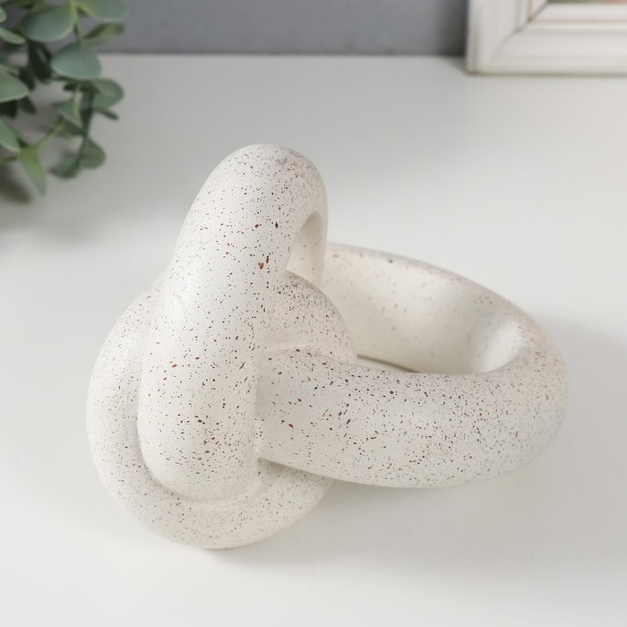 Сувенир полистоун "Абстрактный узел" белый с чёрными вкраплениями 16,5х15х13 см