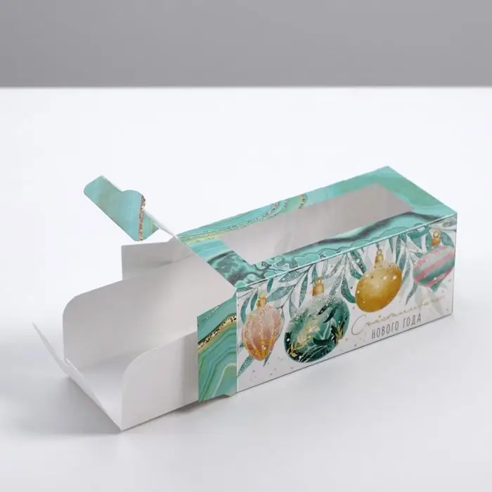 Коробка для макарун &laquo;Счастливого года&raquo; 12&times;5.5&times;5.5 см