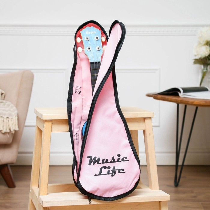 Чехол для укулеле сопрано Music Life, 20 х 8 х 57 см, розовый