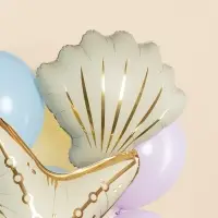 Воздушный шар фольгированный 21" &laquo;Морская ракушка&raquo;, кремовый сатин