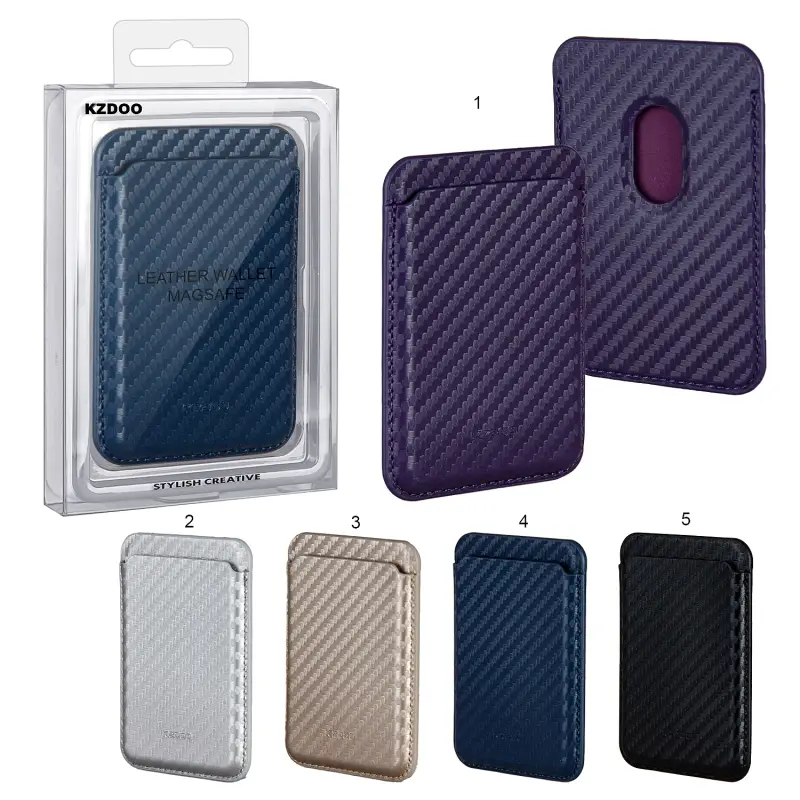 Чехол Leather Wallet Magsafe Carbon K-DOO