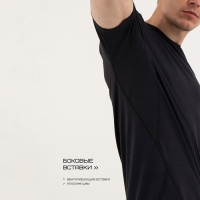 Футболка мужская Resport, р. 48, цвет чёрный, базовая, со вставками