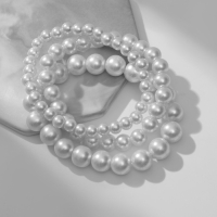 Браслет 3 ряда «Жемчужина» шар № 4,5,6, цвет белый, d=7 см Браслет 3 ряда «Жемчужина» шар № 4,5,6, цвет белый, d=7 см