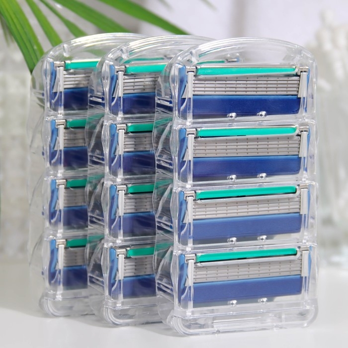 Сменные кассеты для бритья, 12 шт, совместимы с Gillette Fusion Сменные кассеты для бритья, 12 шт, совместимы с Gillette Fusion