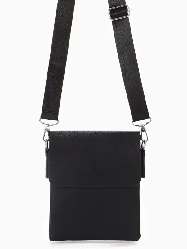 Сумка планшет муж, 19*2*23, 2 отд на молнии,  н/карм, длин рег ремень, черный