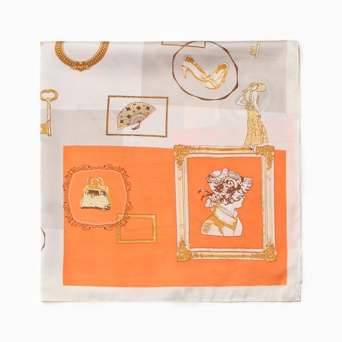Платок женский MINAKU 70*70 см, оранжевый