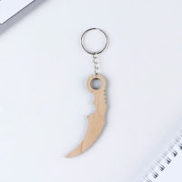 Брелок для ключей деревянный &laquo;Керамбит&raquo;, красный, 3 х 8 см