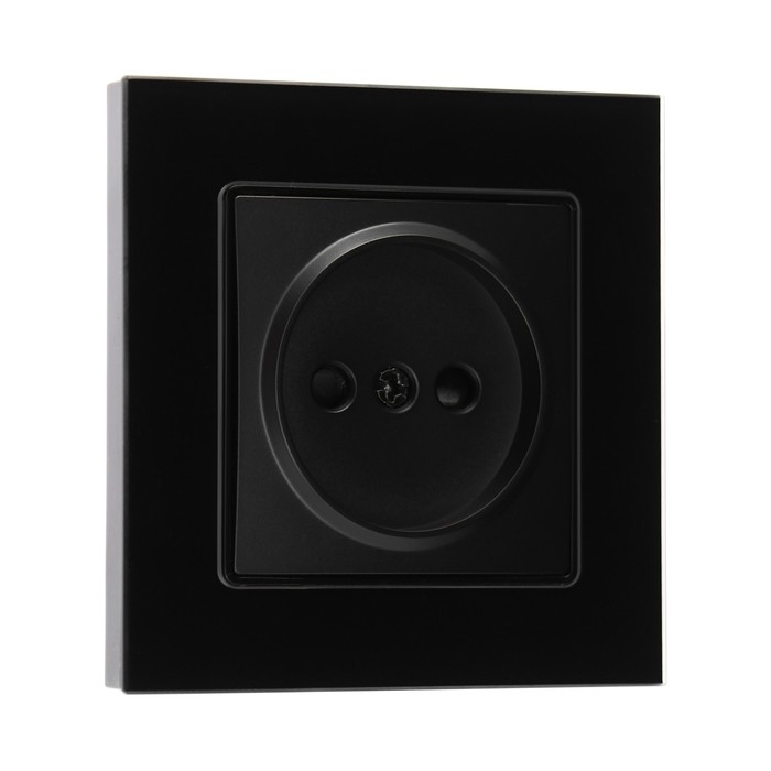 Розетка одноместная TOT Glossy Glass, 10 А, скрытая, без з/к, стекло, черная Розетка одноместная TOT Glossy Glass, 10 А, скрытая, без з/к, стекло, черная