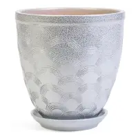 Горшок цветочный с поддоном 2,4 л, керамика  "Узор" (М)