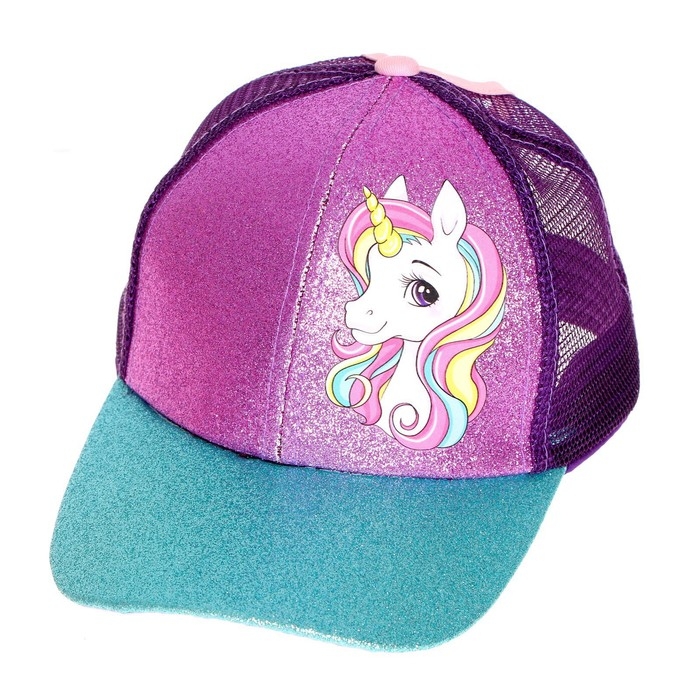 Кепка детская для девочки с сеткой &laquo;Единорожка&raquo;, р-р 52-54