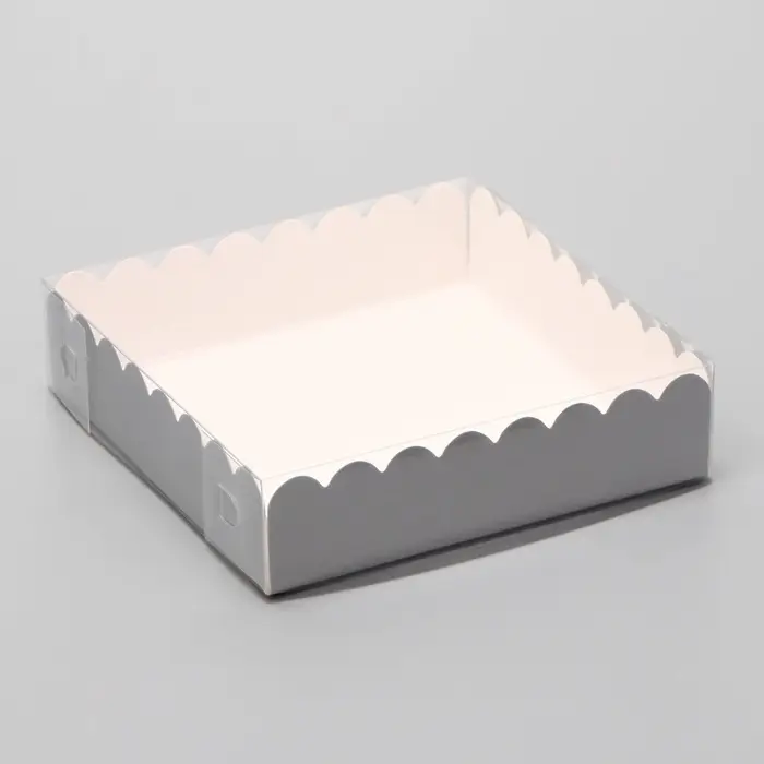 Коробка для печенья, серебряная, 12&times;12&times;3 см