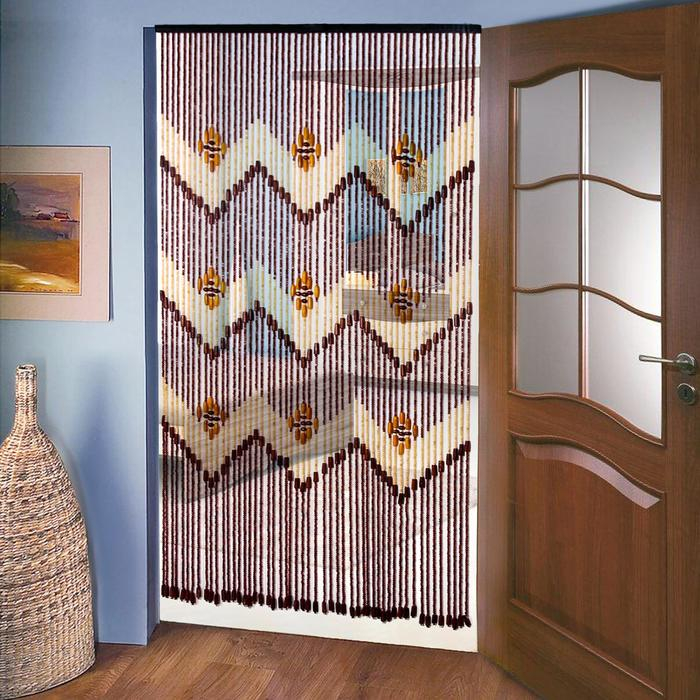 Занавеска декоративная деревянная, 90х190 см, 52 нити Занавеска декоративная деревянная, 90х190 см, 52 нити