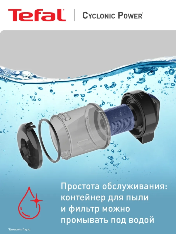 Пылесос для дома Cyclonic Power TW1931RH с контейнером
