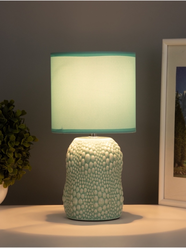 Лампа настольная "Иссин" 1х40Вт Е14 бирюзовый 15х15х30см