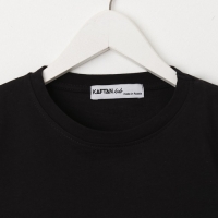 Футболка для девочки укороченная KAFTAN "Selfie", рост 164-170, цвет чёрный