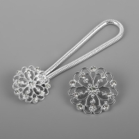 Декоративная застёжка &laquo;Круг&raquo;, 9,5 &times; 3 см, цвет серебряный