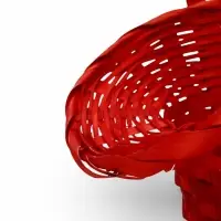 Корзина плетеная 21 х 18 х 14 см, ручка h=15 см, красный "шляпа"