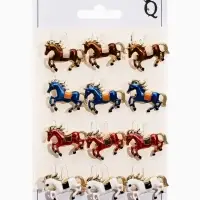Брошь "Лошадь" малая, скакун, МИКС в золоте (неделимая фасовка 12 шт. цена за шт.)