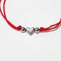Новый год! Браслет &laquo;Зайка&raquo; сердце, цвет красный с серебром