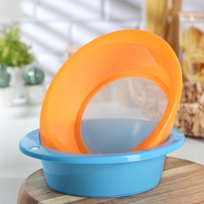 Сито для просеивания, 23,5&times;21&times;7 см, цвет МИКС