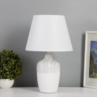 Лампа настольная "Строгие линии" 1х40Вт Е27 белый/серый 25х25х40см