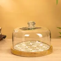 Блюдо сервировочное с крышкой 24х24х13 см, дерево, стекло