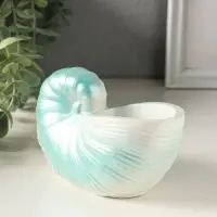 Подставка для мелочей &laquo;Ракушка&raquo; 8&times;12&times;6 см, гипс, голубой перламутр