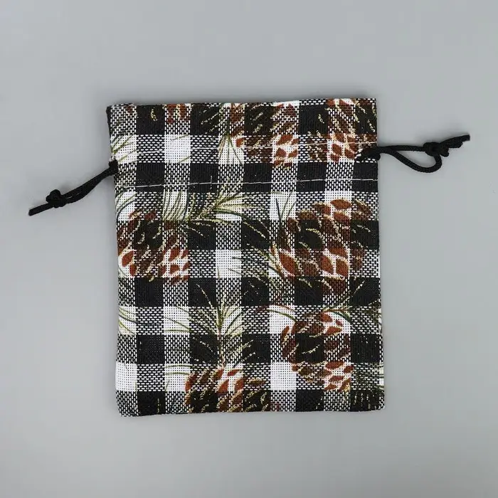 Мешочек подарочный холща &laquo;Шишки&raquo;, 10 х 12 см +/- 1.5 см