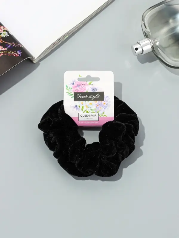 Резинка для волос &laquo;Орбита&raquo;, дэемма бархат, 10 см, чёрная