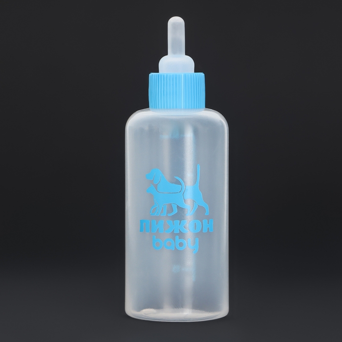 Набор для вскармливания "Пижон", бутылочка 60 мл, с 4 сосками и ершиком, голубой