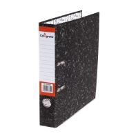 Папка-регистратор 50 мм, А4, Calligrata, эконом мрамор, нижний металлический кант, черная