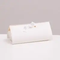Коробка складная под конфеты, пирожные с лентой, белый, 14&times;6&times;4 см