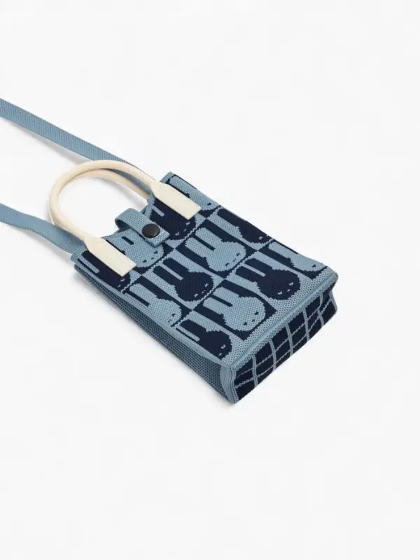 Сумка подр Зайцы, 12*4*17, отд на кнопке, дл ремень, синий