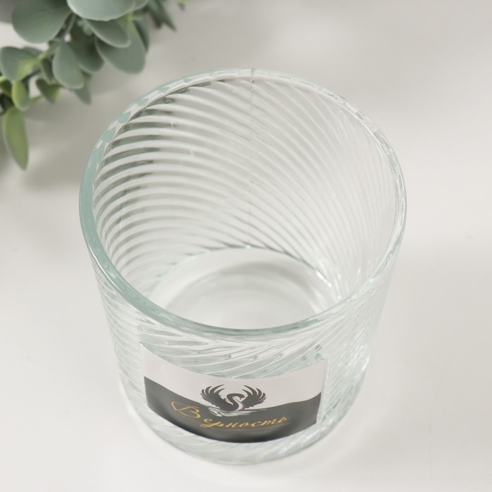 Банка для свечей стекло Банка для свечей стекло "Верность. Лебедь" прозрачная 350 мл 8,5х8,5х10 см