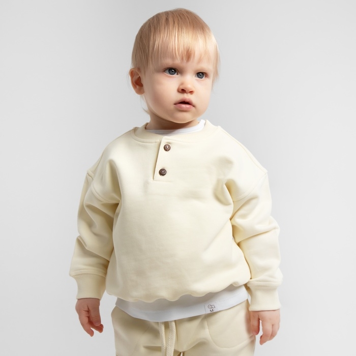 Толстовка детская MINAKU: Basic Line BABY, цвет молочный, рост 80-86 Толстовка детская MINAKU: Basic Line BABY, цвет молочный, рост 80-86