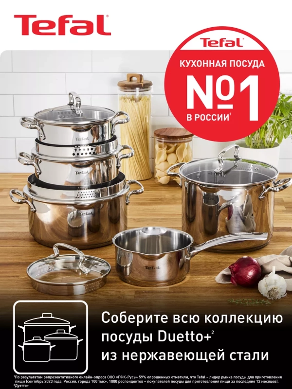 Кастрюля со стеклянной крышкой 18 см Duetto+ 2 л
