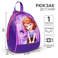 Рюкзак детский, отдел на молнии, 20 х 13 х 26 см "Принцесса", София Прекрасная