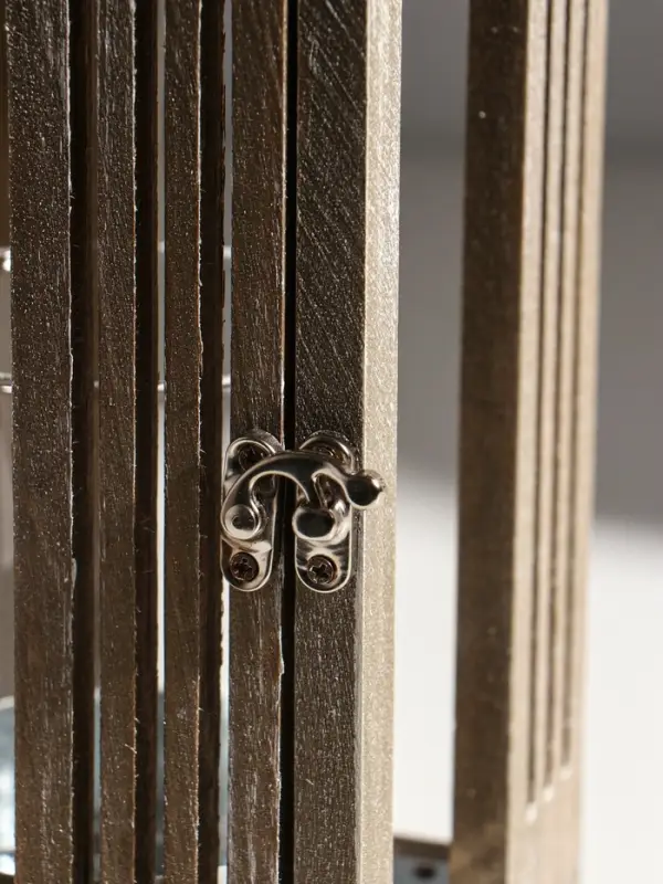 Подсвечник дерево на 1 свечу "Фонарь, окна с рейками" d=7,3 см 11,2х11,2х34 см