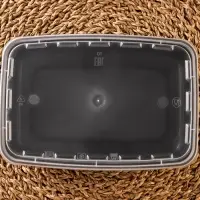 Контейнер пластиковый одноразовый с крышкой, 830 мл, 1-секционный