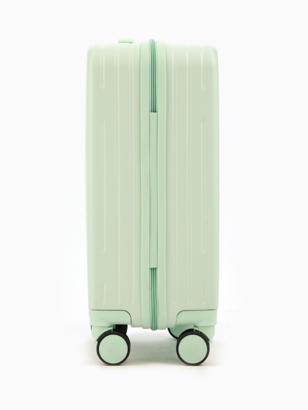 Чемодан 20", PС, 34*22*56, отд на молнии, код замок, 4 колеса, св. зеленый