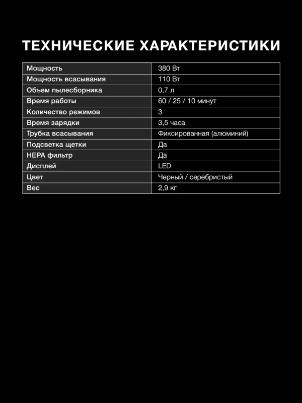 Пылесос ручной HYV-S7570 700мл 380Вт