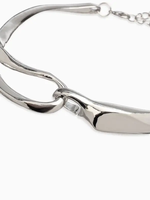 Колье "Стиль", цвет серебро d=12см