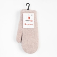 Варежки женские, цвет бежевый, размер 7-8 Варежки женские, цвет бежевый, размер 7-8