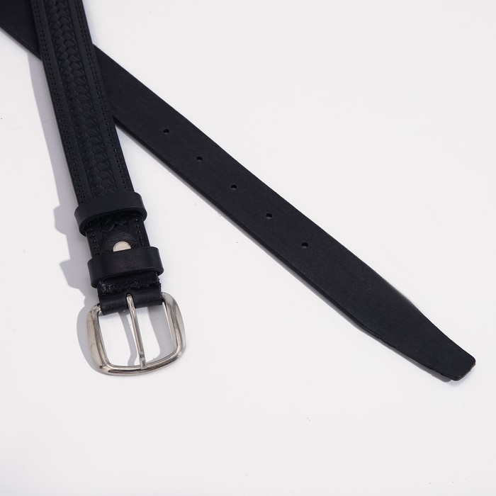 Ремень женский, ширина 3 см, винт, пряжка металл, цвет чёрный