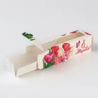 Коробка для макарун &laquo;8 марта&raquo;, 5.5 х 18 х 5.5 см