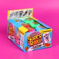 Жевательная резинка SUPER ROLL TATTOO, ассорти, 12 г